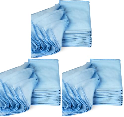 Zflow Microfiber Glass Cleaning Cloths - 24 Pack (16 x 16) - Streak Free - Lint Free - Quickly Clean Windows, Windshields, Mirrors, and Stainless Steel - size: 16"x16" (Pack of 3)