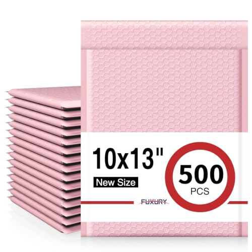 Fuxury Bubble Mailers Bulk 10x13 Inch Light Pink 500 Pack - color: Light Pink, size: 10x13" 500PC