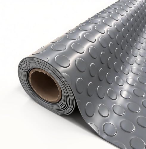 StellarStar 4x6 FT Garage Floor Mat, 2mm Thickened PVC Coin Pattern - color: Gray(Coin), size: 4x6 FT