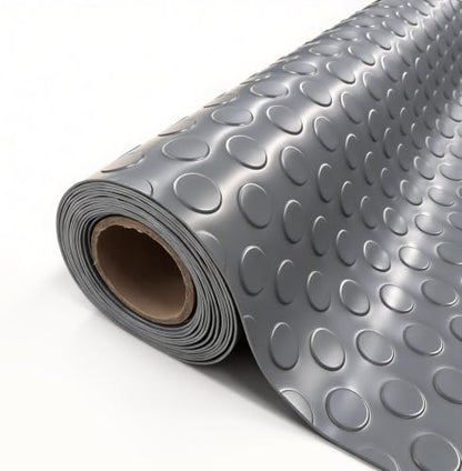 StellarStar 4x6 FT Garage Floor Mat, 2mm Thickened PVC Coin Pattern - color: Gray(Coin), size: 4x6 FT