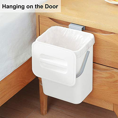 LALASTAR Mini Desktop Trash Can with Lid, Small Countertop Garbage Can, Plastic Tiny Tabletop Wastebasket for Office/Kitchen/Coffee Table, 3L/0.8 Gal, White - color: White, size: 3L-Lift