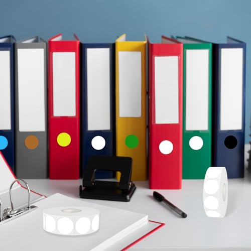 Dot Stickers,Pack of 2400 Round Color Coding Circle Dots Stickers Labels (3/4",Whtie) - color: White, size: 0.75 inch-2 rolls