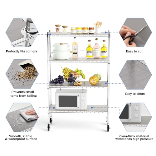 Auslar 14" X 36" Shelf Liners 4-Pack Waterproof Graphite for Wire Shelving - color: Graphite