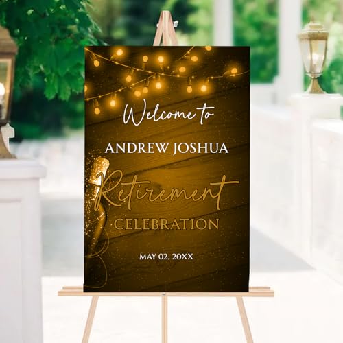 Personalized Retirement Celebration Welcome Sign, Rustic Retirement Luncheon Welcome Sign, RetiRement Celebration Party Signs, RetiRement Décor #12 - color: #Version 12