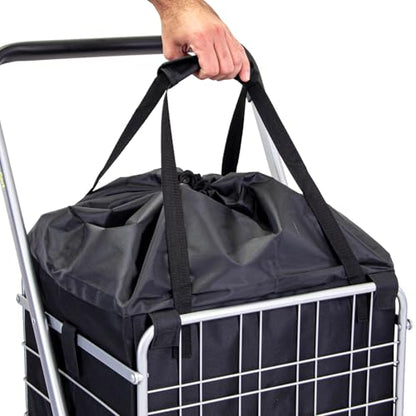 dbest Products Cruiser Cart Deluxe Premium Liner Bag 15. 5" X 17" X 20. 5" (Only Cover, Handcart not Included) Shopping Laundry with Easy Detachable Hook and Loop Attachments. - color: Black, style: Liner Bag