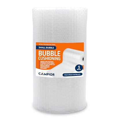 Campior Small Bubble Cushioning Wrap for Moving and Shipping - 30 Ft Bubble Packing Wrap for Packaging Boxes and Mailers, Clear Bubble Roll Moving Supplies, Perforated Every 12 inches, Pack of 1 - size: Pack of 1