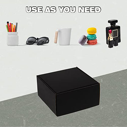 8x8x4 Inches Shipping Boxes Pack of 25, Packaging Corrugated Cardboard Mailer Boxes for Small Bussiness, Black - size: 8 x 8 x 4 inch