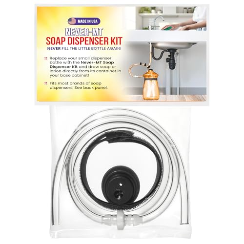 Kitchen Sink Soap Dispenser Extension Tube Kit - Made in The USA - The Original Under Sink Soap Dispenser Conversion Kit - Never Fill The Little Bottle Again!