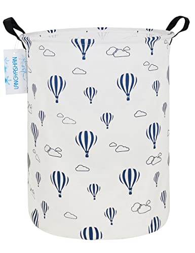 Round Laundry Basket Collapsible Storage Hamper Blue Balloon - color: Blue Balloon
