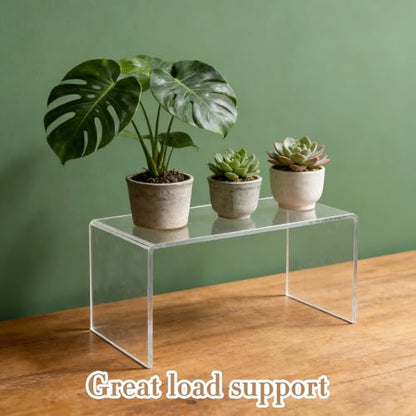3 Pcs 13 Inch Large Acrylic Risers Display Stands 5 mm Thick Clear Jewelry Collectibles Holder Acrylic Shelf Riser Showcase for Food Figures Cupcakes Perfume Cabinet