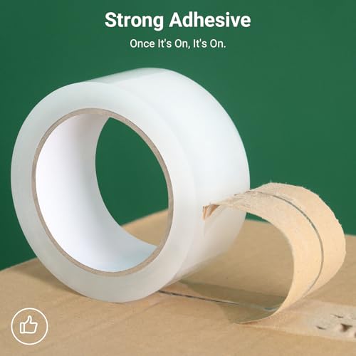 mukawa 12 Rolls 2.7mil Thick Packing Tapes, Clear Packaging Tape, 720 Yards Heavy Duty Tape - Hold 100 Pounds for Packing, Strong Sealing, 1.88" x 60 Yards Per Roll
