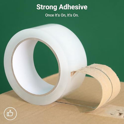 mukawa 12 Rolls 2.7mil Thick Packing Tapes, Clear Packaging Tape, 720 Yards Heavy Duty Tape - Hold 100 Pounds for Packing, Strong Sealing, 1.88" x 60 Yards Per Roll
