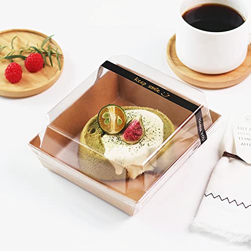 Ocmoiy Charcuterie Boxes with Clear Lids, 5 Inches, 50 Pack, Brown - color: Brown