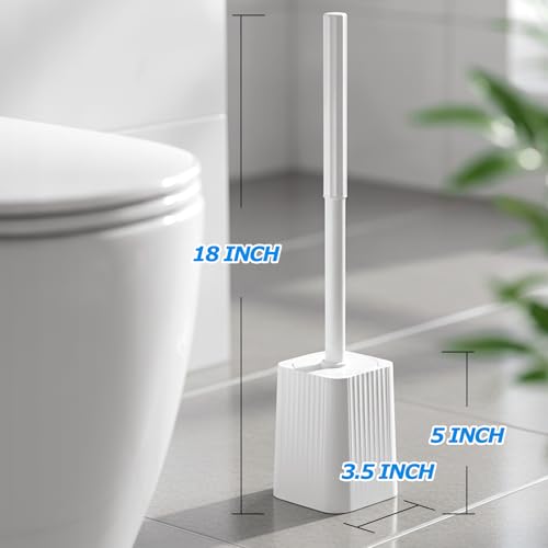 FORASTO 2Pack Toilet Bowl Brush and Holder Set - Restroom Cleaning Supplies - color: White, size: 2PACK