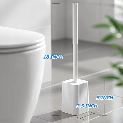 FORASTO 2Pack Toilet Bowl Brush and Holder Set - Restroom Cleaning Supplies - color: White, size: 2PACK