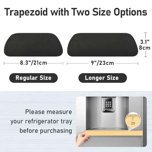 LOPNUR 2 Pack Refrigerator Drip Tray Catcher, Large 9x3.1" Trapezoid, Black - color: Black, size: Trapezoid - 9"x3.1"