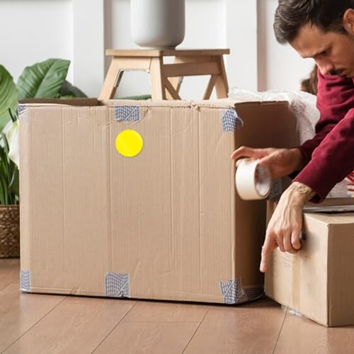 Yellow Round Stickers 2 Inch Waterproof Vinyl Coding Labels 200 PCS - color: Yellow