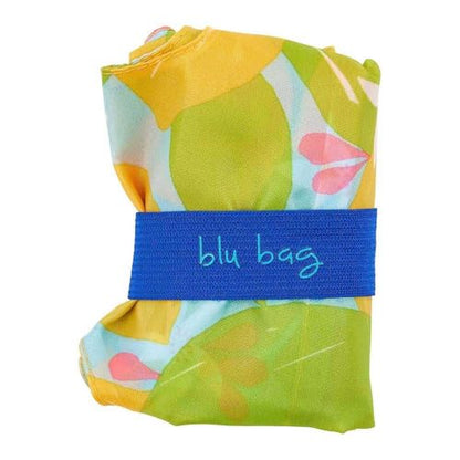 rockflowerpaper Reusable Grocery Bags - Washable, Foldable, Packable Tote, Large Handles, Heavy Duty, Zippered Top Pouch - color: Lemon Blossoms