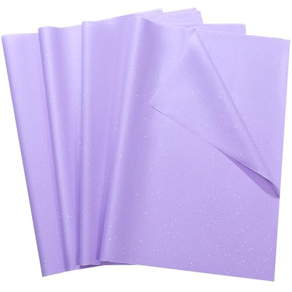 SUNCOLOR 36 Sheets Sparkly Purple Tissue Paper for Gift Bags, 20 x 20 inch Wrapping Paper for Gifts, Crafts, Bags, Packaging - color: Purple