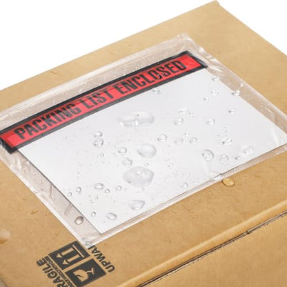 Nicunom 500 Pack 7.5'' x 5.5'' Packing List Envelopes, Adhesive Shipping Label Sleeves Clear Packing Slip Pouches Top Loading Packing List Pouches for Mailing - size: 7.5'' x 5.5''