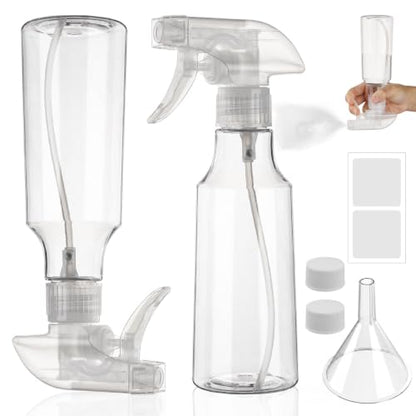 2 Pack 360° Reverse Plastic Spray Bottles 10oz Empty Spray Bottle - color: A-Clear