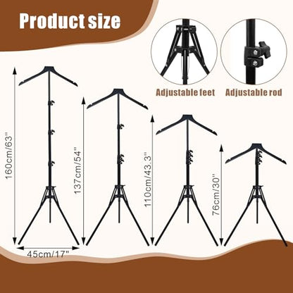 2 Pack Adjustable Shirt Display Stand 32-63", Metal Mannequin Torso Rack - color: Black-2pcs