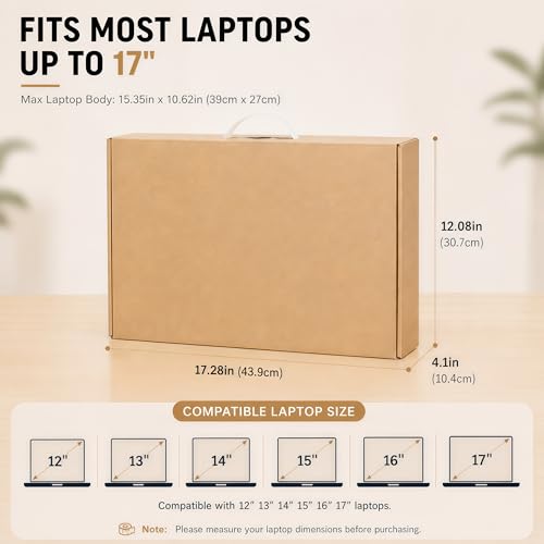 Laptop Shipping Box Kit with Foam & Anti-Static Bag for 10-17 Inch Laptops
