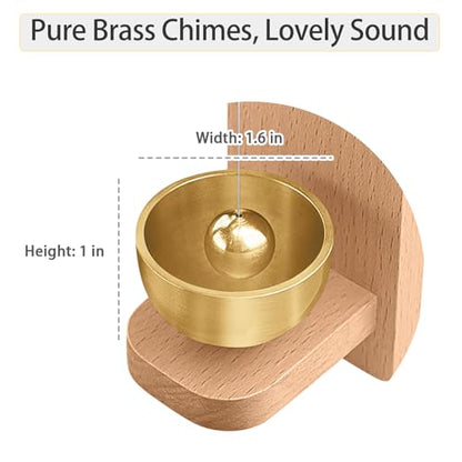 Shopkeepers Bell for Door Opening – Decorative Wooden Chime with Brass