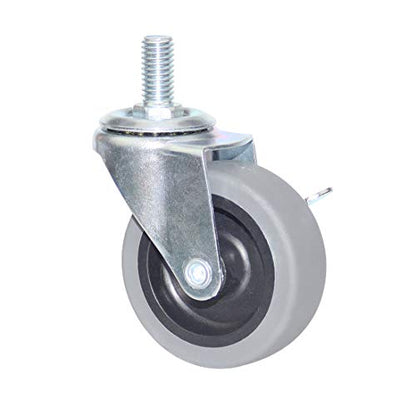 Caster Wheels, Heavy Duty Casters Threaded Stem Casters No Noise Swivel Casters Set of 4 Locking Castor Wheels for Funiture, Workbench, Carts (M12-1.75x25mm, 3 Inch) - style: M12-1.75x25mm