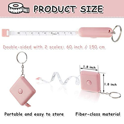 Weewooday 6 Pack Mini Tape Measure Keychain 60 Inch Retractable Sewing