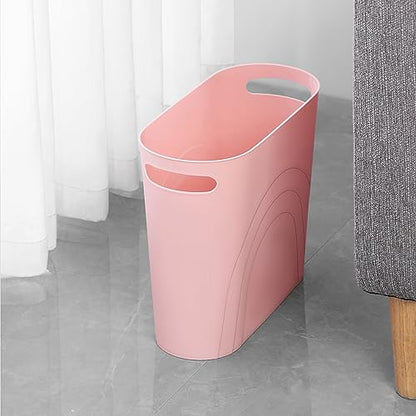 rejomiik Small Bathroom Trash Can, 3.5 Gallon Slim Garbage Can, Pink - color: Rosette Pink, size: 1 pack