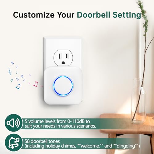 Wireless Doorbell Chime - Compatible with Google Nest Doorbell (Wired, 2nd Gen& 3rd Gen) and Google Nest Doorbell (Battery) with Wired Transmitter (1 Video Doorbell Extender 1 Receiver）