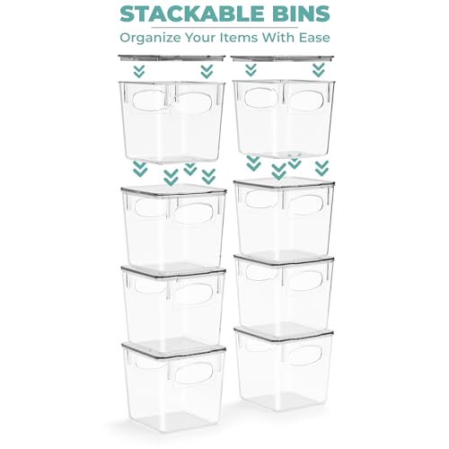 Sorbus Clear Toy Storage Bins with Lids, Stackable (Small, 8 Pack) - size: Small, style: 8 Pack