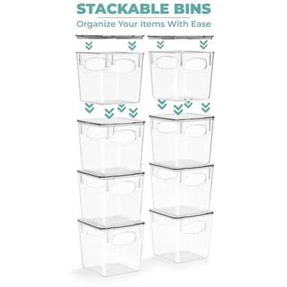 Sorbus Clear Toy Storage Bins with Lids, Stackable (Small, 8 Pack) - size: Small, style: 8 Pack