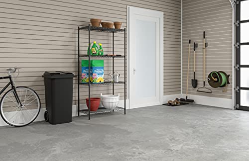 Safco Step-On Indoor Plastic Trash Can for Home, Commercial & Industrial Use, Hands-Free Disposal, 32 Gallon, Black