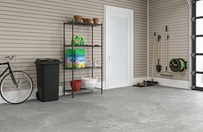 Safco Step-On Indoor Plastic Trash Can for Home, Commercial & Industrial Use, Hands-Free Disposal, 32 Gallon, Black