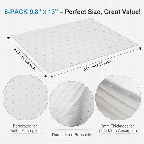 AAwipes Oil Absorbent Pads 9.8" X 13" 100 Packs Garage Accessories Oil Spill Control Oil Absorbing Sheets for Garage, Car, Truck, Motorcycle White OW1013-100 - size: 1 Count (Pack of 100)