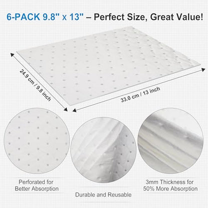 AAwipes Oil Absorbent Pads 9.8" X 13" 100 Packs Garage Accessories Oil Spill Control Oil Absorbing Sheets for Garage, Car, Truck, Motorcycle White OW1013-100 - size: 1 Count (Pack of 100)