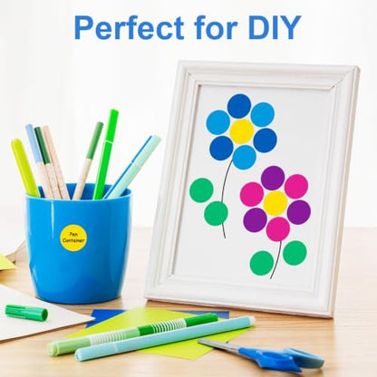 3/4" Round Color Coding Circle Dot Sticker Labels, 8 Colors - color: 8-colors