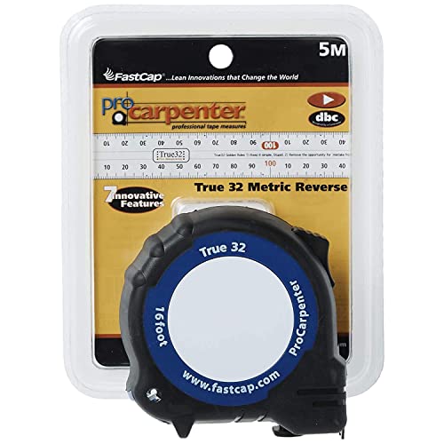 FastCap ProCarpenter True32 Metric Reverse Measuring Tape, 16' Length