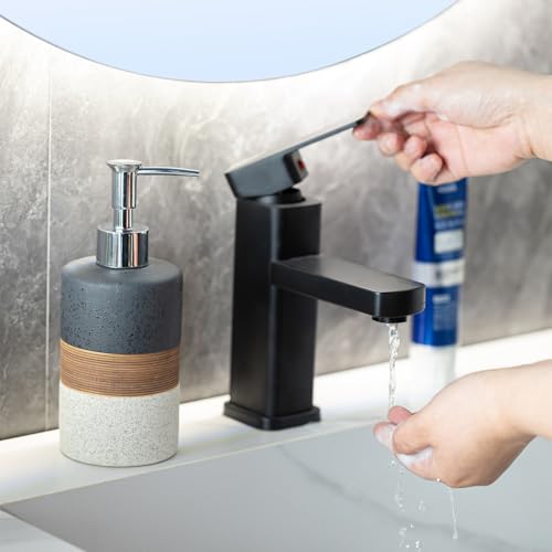 Ceramic Dish Soap Dispenser for Kitchen, Hand Soap Dispenser - color: Black and White, size: 1xSoap Dispenser