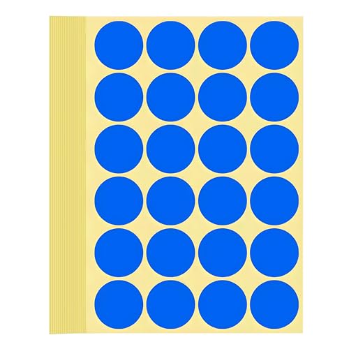 720 PCS Blue Dot Stickers 1-1/4 Inch Round Color Coding Labels 1.25" Circle Sticky Dots 32 mm Blank Circular Price Label Sticker Sheets for Spice Seal Inventory Office Classroom Must Haves - color: Blue