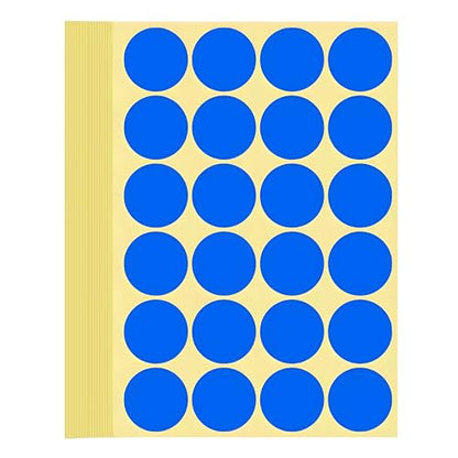 720 PCS Blue Dot Stickers 1-1/4 Inch Round Color Coding Labels 1.25" Circle Sticky Dots 32 mm Blank Circular Price Label Sticker Sheets for Spice Seal Inventory Office Classroom Must Haves - color: Blue