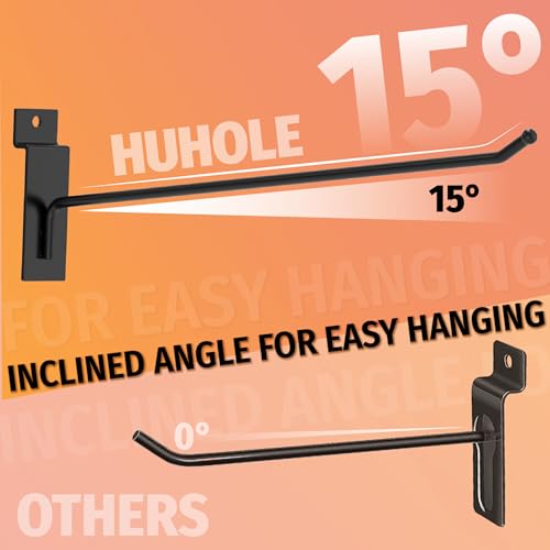 HUHOLE 32PC 10 Inch Slatwall Hooks Steel Hangers - style: Slatwall Hooks 10 Inch