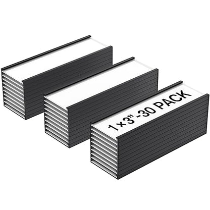 MaxGear 30 Pack C Channel Magnetic Label Holders, 1 x 3 - size: 1"x3", style: 30 Pack