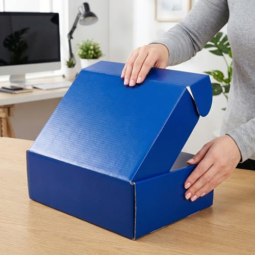 PHAREGE 6 Pack 12x9x4 in Cardboard Shipping Boxes, Royal Blue Gift Box - color: Blue, size: 12x9x4 inch 6 Pack