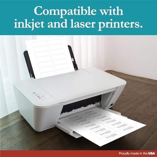 Premium Label Supply White Sticker Address Labels – 3" x 1" – Laser/Inkjet Compatible – (18 per Sheet), 100 Sheets – 1800 Total Adhesive Labels - size: 3" x 1"