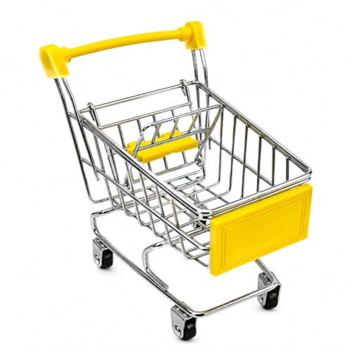 Bonka Bird Toys 2297 Mini Shopping Cart Steel Bird Toy for Small Birds - color: Yellow