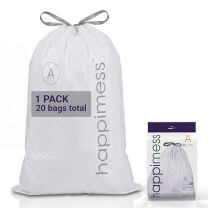 happimess 20-Count Unscented 8 Gal Drawstring Trash Bags, Clear - color: Clear, size: 20 Count (Pack of 1)