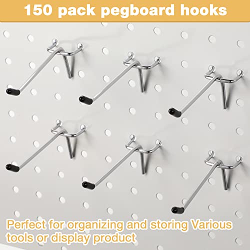 Moxweyeni 4 Inch 100 Pcs Pegboard Hooks Peg Board Stainless Steel Hangers - size: 4 Inch